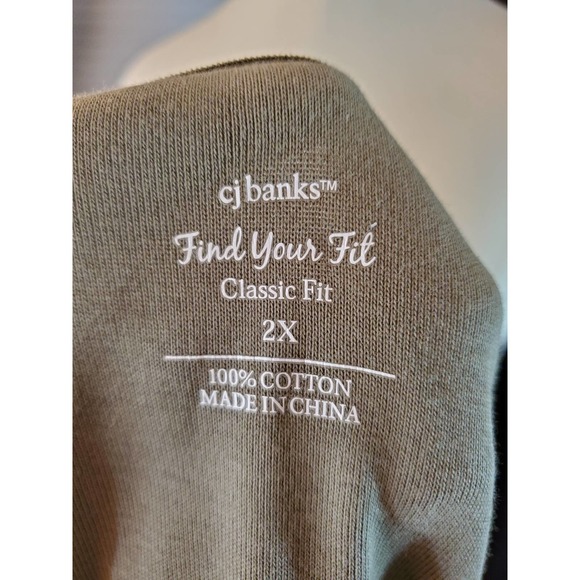 CJ Banks Size 2X Olive Tank Top - Picture 3 of 5